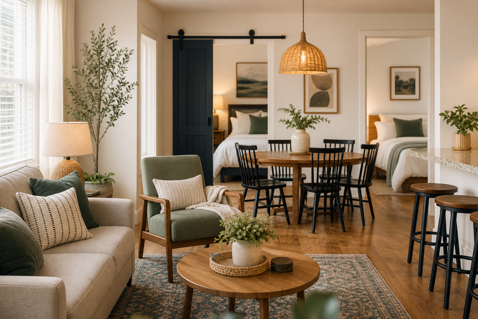 Warm shared living space for CoLiving or short-term rental