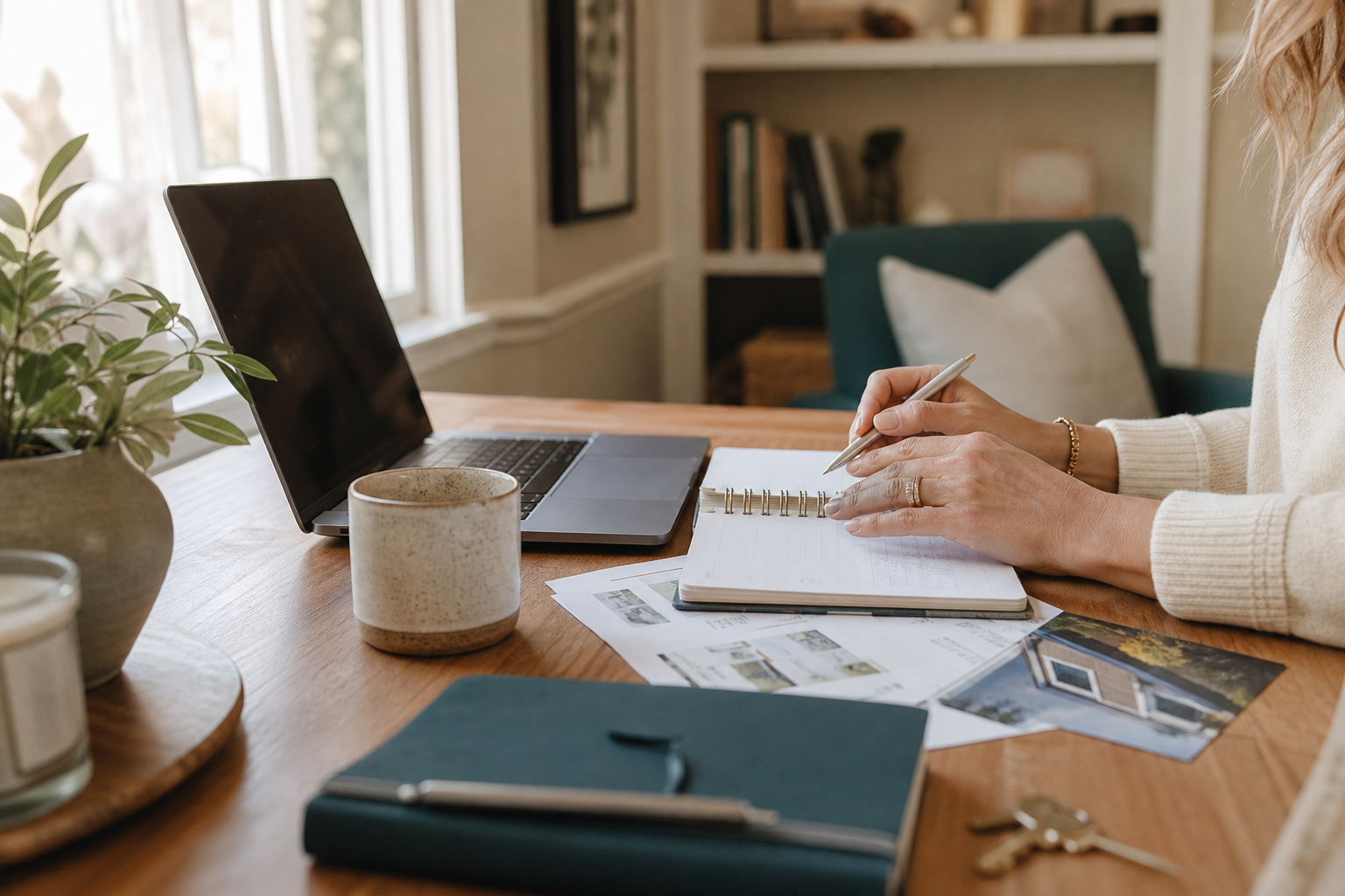 Investment funding notes and planning materials on a desk